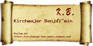 Kirchmajer Benjámin névjegykártya